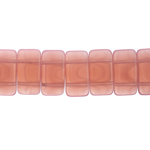 Czech Glass Beads - 2 Hole Carrier - Pink Opal (strand 15)