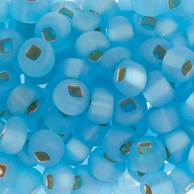 Czech Seed Beads - 2/0 - Transparent Aqua Silver Lined AB Matte 22g