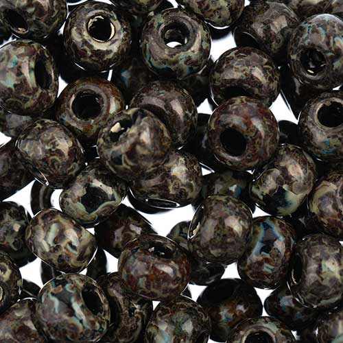 Czech Seed Beads - 2/0 - Black Travertine 22g