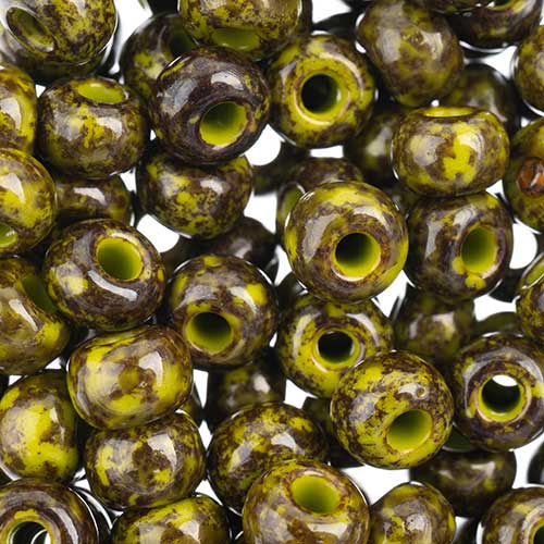 Czech Seed Beads - 2/0 - Green Travertine 22g