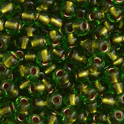 Czech Seed Beads - 6/0 - Green/Copper Line (22g)