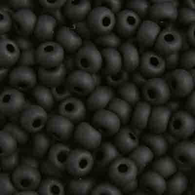 Czech Seed Beads - 6/0 - Opaque Black Matte (22g)