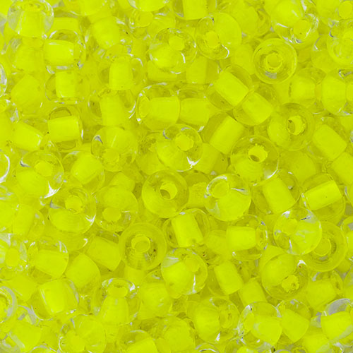 Czech Seed Beads - 6/0 - Crystal Color Lined Neon Yellow (22g)