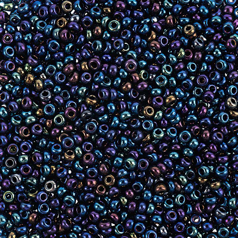 Czech Seed Beads - 10/0 - Opaque Navy Blue Iris (22g)