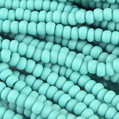 Czech Seed Beads - 10/0 - Opaque Turquoise Matte (hank)