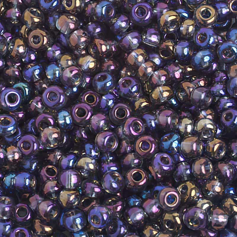 Czech Seed Beads - 6/0 - Transparent Grey AB (20g)