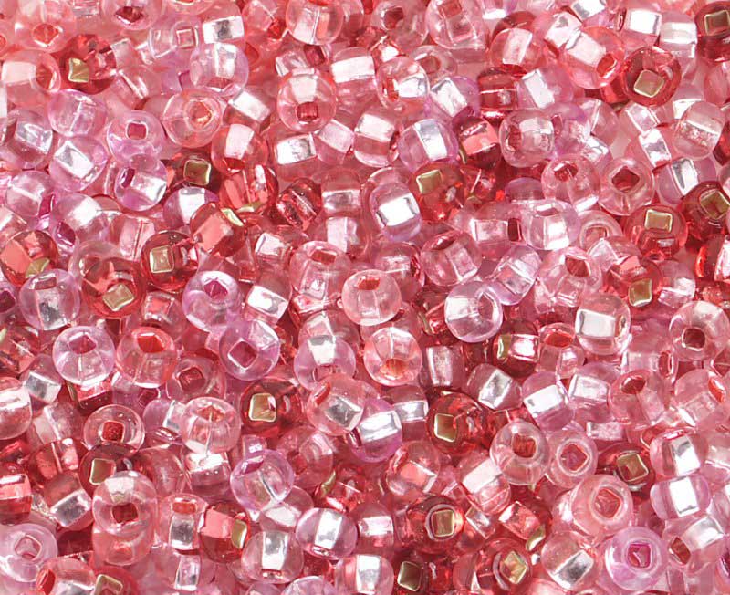 Czech Seed Beads - 6/0 - Pink Silver Lined Mix (20g)