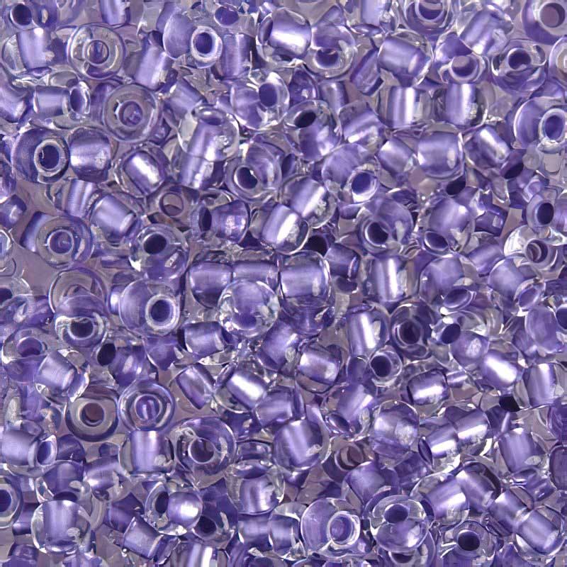 Czech Seed Beads - 6/0 - Colour lined Crystal/Lilac Metallic (20g)
