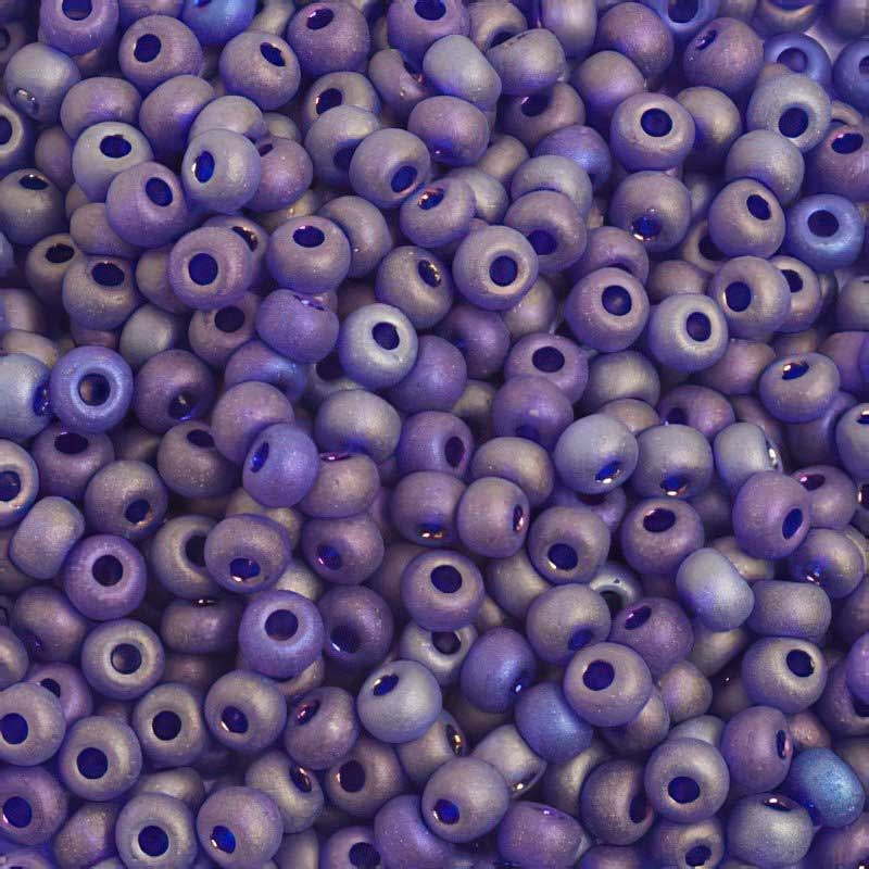 Czech Seed Beads - 6/0 - Transparent Navy AB Matte (20g)