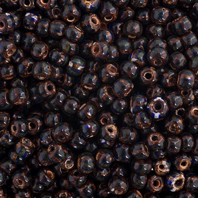 Czech Seed Beads - 6/0 - Opaque White/Red/Blue Travertine (20g)