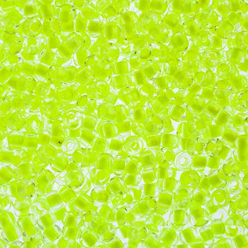 Czech Seed Beads - 11/0 - Color Lined Crystal Neon Yellow (23g)
