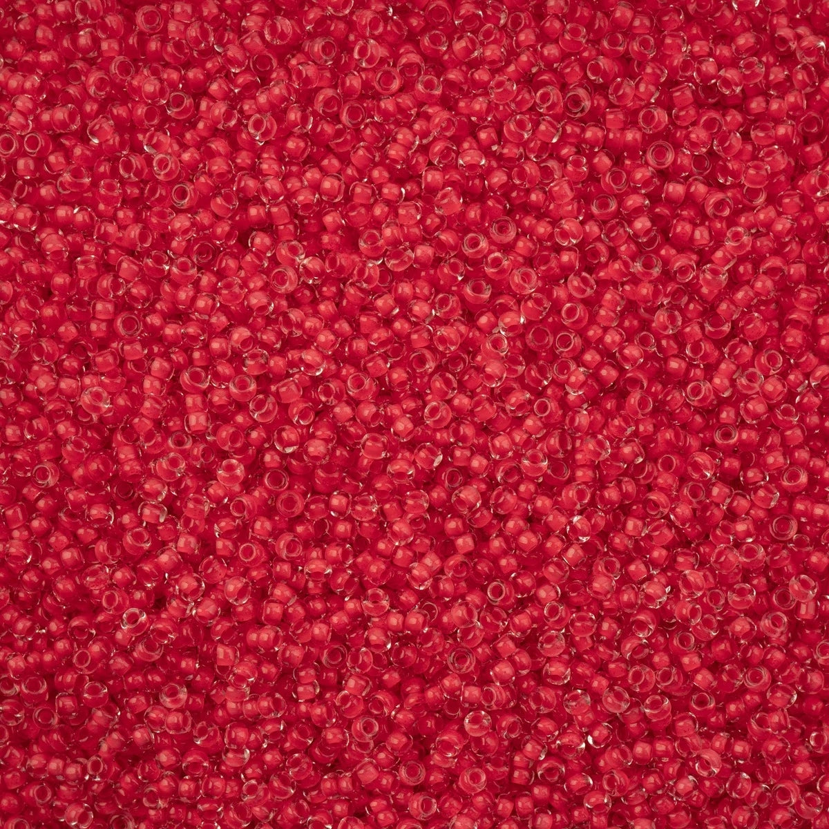 Czech Seed Beads - 11/0 - Crystal Color Lined Terra Intensive Red