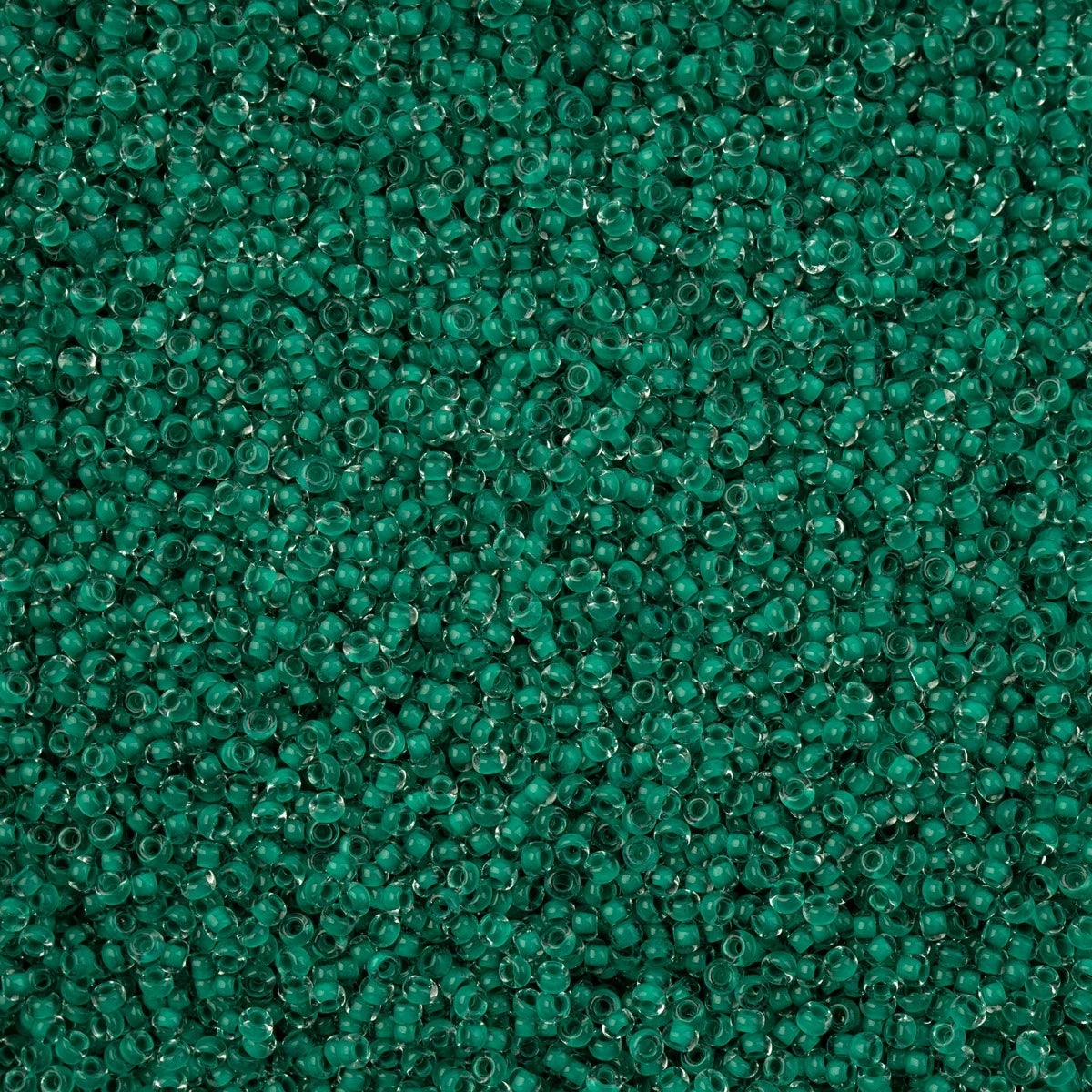Czech Seed Beads - 11/0 - Crystal Color Lined Terra Intensive Dark Green