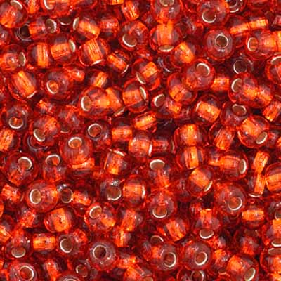 Czech Seed Beads - 11/0 - Silver Lined Orange (23g)