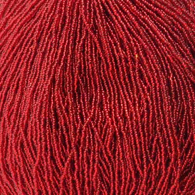 Czech Seed Beads - 11/0 - Silver lined Medium Red (hank)