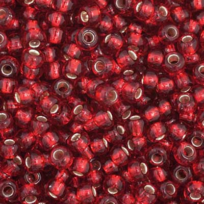 Czech Seed Beads - 11/0 - Silver Lined Medium Red (23g)