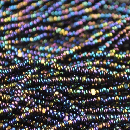 Czech Cut Seedbeads - 13/0 - Black Iris AB (hank)