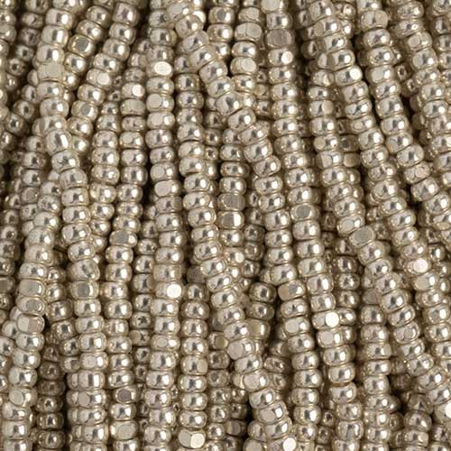 Czech Cut Seedbeads - 11/0 - Metallic Silver (short han