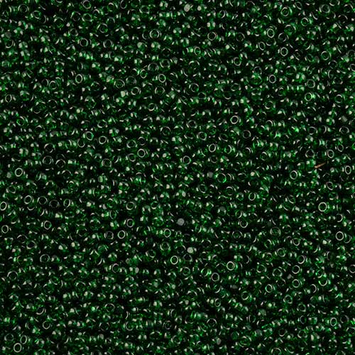 Czech Cut Seedbeads - 11/0 - Transparent Medium Green (10g)