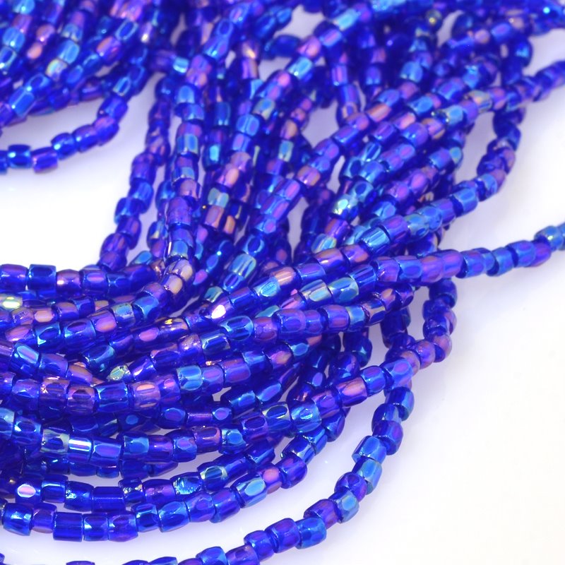 Czech Cut Seedbeads - 9/0 - Transparent Navy Blue Iris (hank)