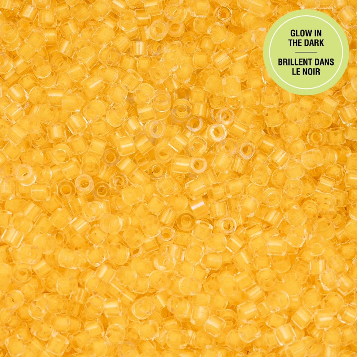 Cylin Bead - 11/0 - Glow in Dark - Gold Yellow (25g)