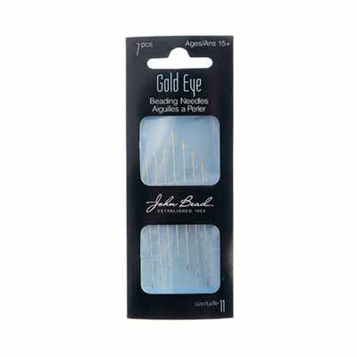 Needle - Size 11 Beading Needles - Gold Eye - Steel - Uncoated (Pack)
