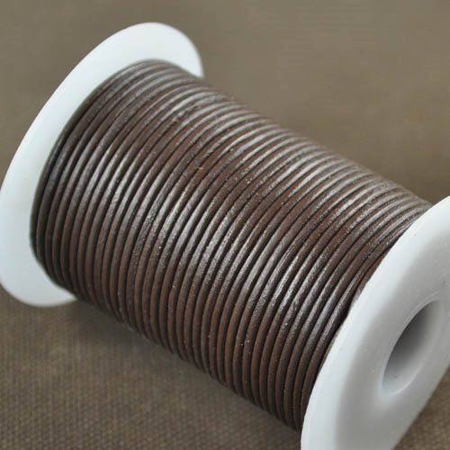 Stringing - 1.5mm Leather Cord - Dark Brown (25 meters)