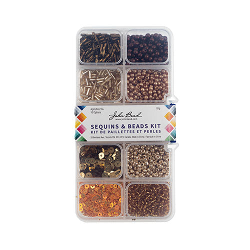 Sequins and Beads Kit - Assorted - Gold (Box)