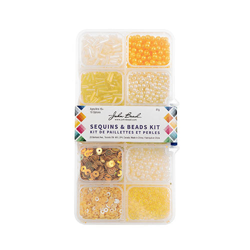 Sequins and Beads Kit - Assorted - Yellow (Box)