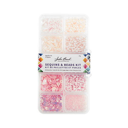 Sequins and Beads Kit - Assorted - Pink (Box)