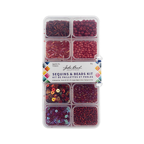 Sequins and Beads Kit - Assorted - Red (Box)