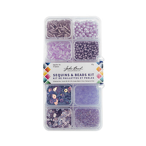 Sequins and Beads Kit - Assorted - Light Purple (Box)