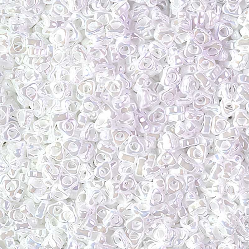 Miyuki Triangle Spacer Beads - 2.8mm - White Pearl Ceylon