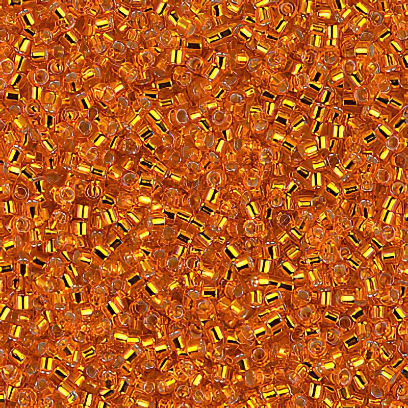 Delica 11/0 Beads - db0045 - Silver Lined Orange 5.2g