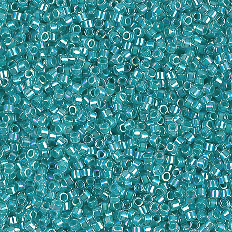 Delica 11/0 Beads - db0079 - Lined Aqua Blue AB 7.1g