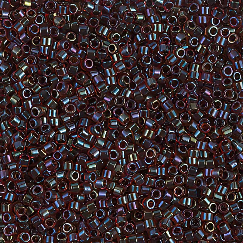 Delica 11/0 Beads - db0297 - Garnet Lined Dark Grey Rainbow 5.2g