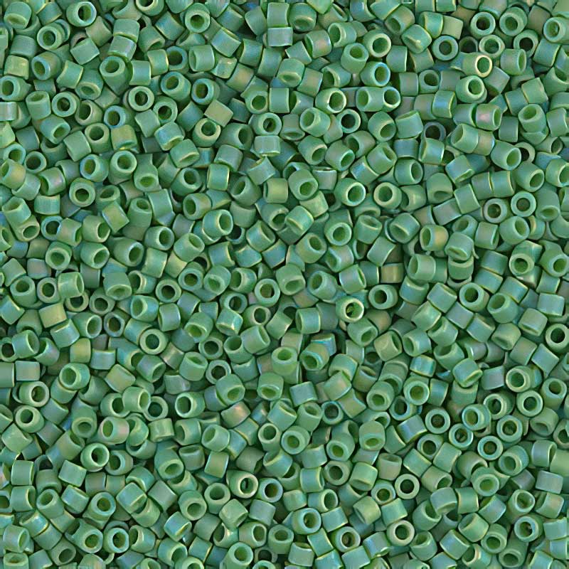 Delica 11/0 Beads - db0877 - Matte Opaque Green AB 5.2g