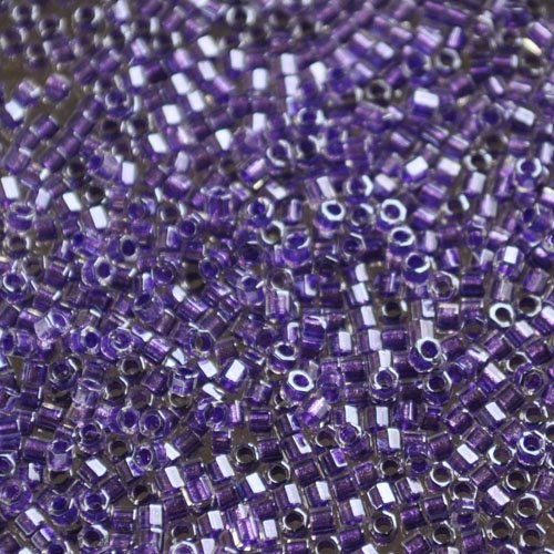 Delica 11/0 Hex-cut Beads - db0906c - Sparkle Purple Lined Crystal 7.6g