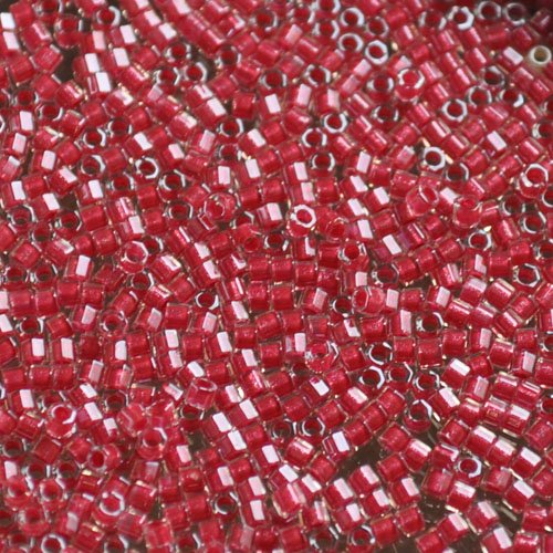 Delica 11/0 Hex-cut Beads - db0914c - Sparkle Rose Lined Crystal 7.6g