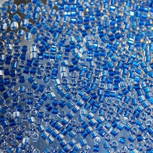 Delica 11/0 Hex-cut Beads - db0920c - Sparkle Cerulean Blue Lined Crystal 7.1g
