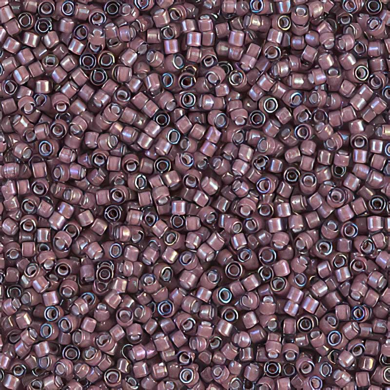 Delica 11/0 Beads - db1792 - White Lined Dark Smokey Amethyst AB 7.5g