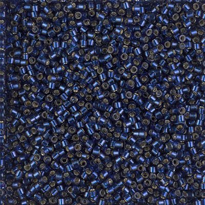 Delica 11/0 Beads - db2191 - Duracoat Silver Lined Dyed Navy 5g