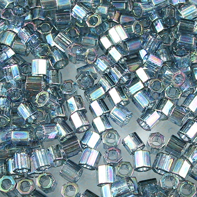 Delica 8/0 Hex-cut Beads - dblc0111 - Transparent Blue Grey Gold Lustre 5.2g