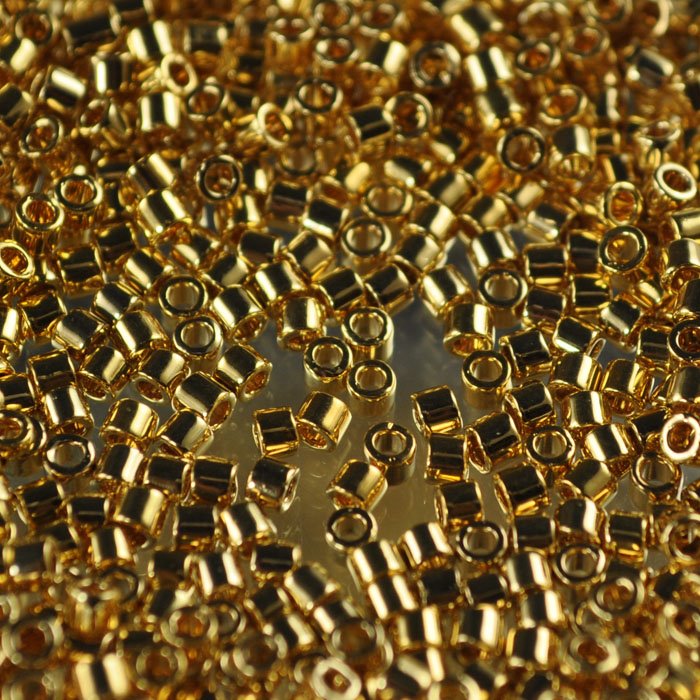Delica 10/0 Beads - dbm0034 - 24Kt Light Gold Plated 3.3g