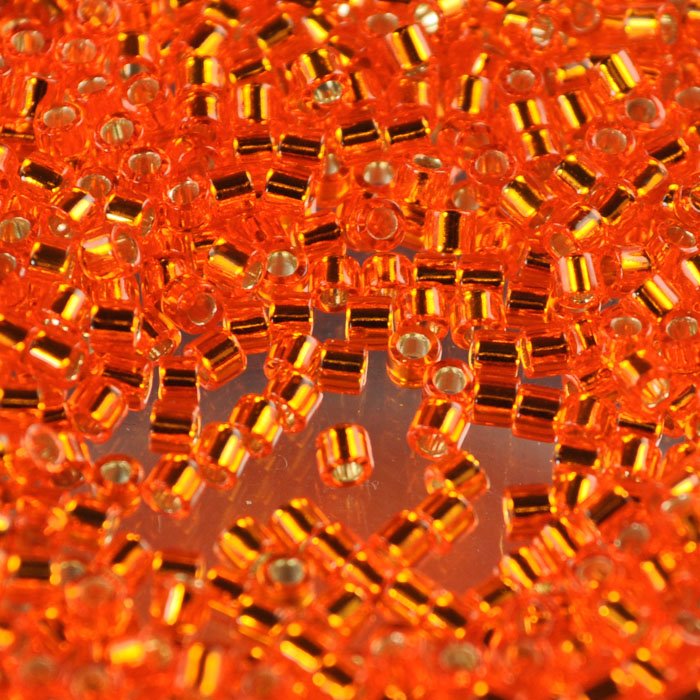 Delica 10/0 Beads - dbm0045 - Silver-Lined Orange 5.2g