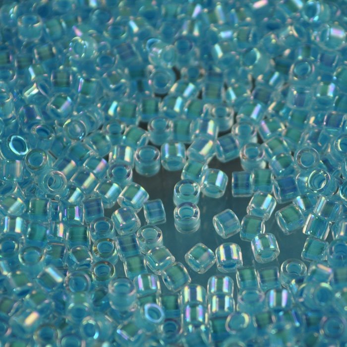 Delica 10/0 Beads - dbm0057 - Sky Blue Lined AB Dyed 7.5g