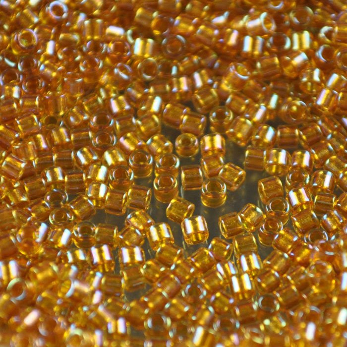 Delica 10/0 Beads - dbm0065 - Lined Topaz AB Dyed 7.2g