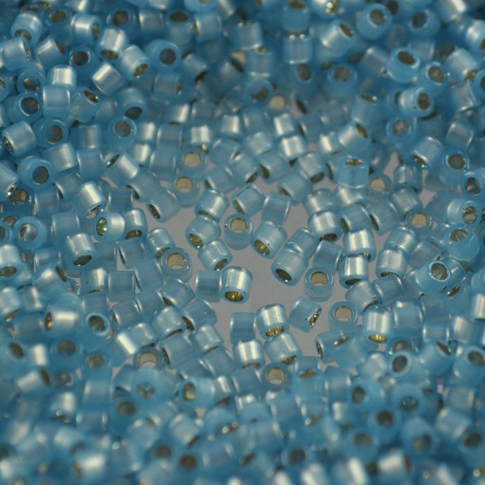 Delica 10/0 Beads - dbm0628 - Dyed Aqua Silver Lined Alabaster 7.5g