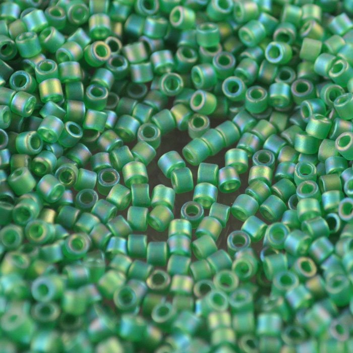 Delica 10/0 Beads - dbm0858 - Matte Transparent Green AB 7.2g