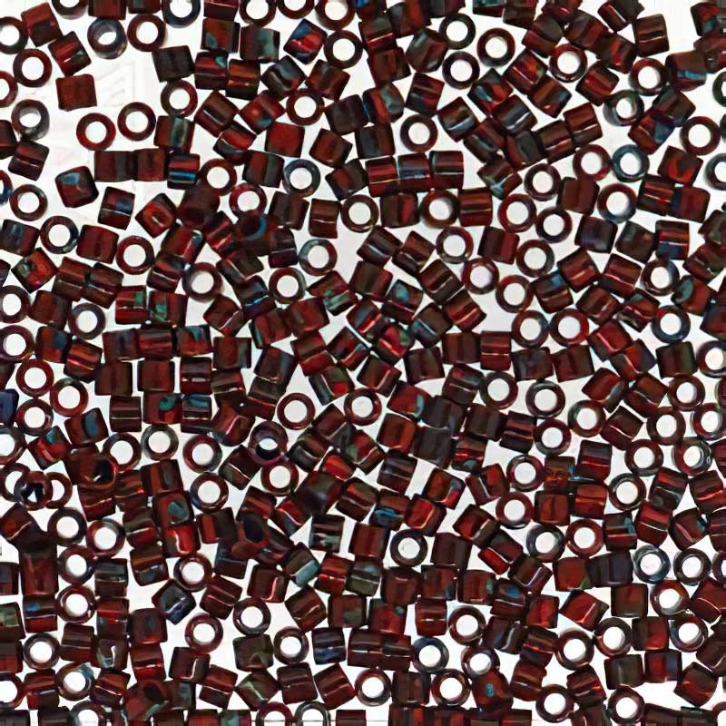 Delica 10/0 Beads - dbm2263 - Matte Opaque Red Garnet Picasso 7.2g